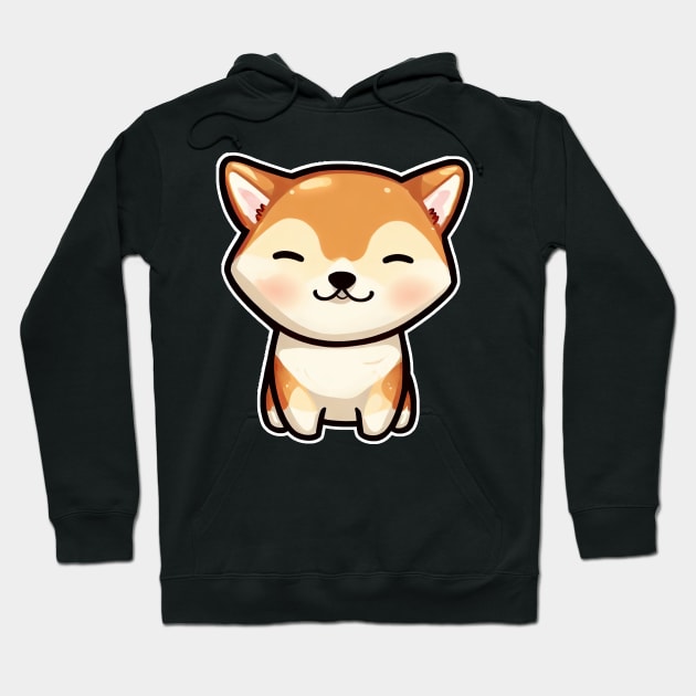 cute baby fox cartoon vector illustration Hoodie by art poo